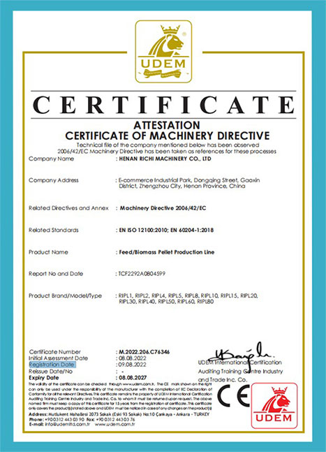 RICHI CE Certificates